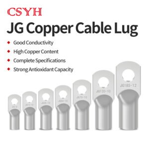 JG Copper Cable Lug National Standard Tinned Pure Copper 10/35/50/70/120mm² Battery Ring Marine Copper Wire Lugs Wholesale