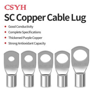 SC Copper Peephole Copper Cable Lug Pressing Terminals Cable Inserts Wire Crimp Connectors Marine Tinned Wire Lugs Ring Terminal