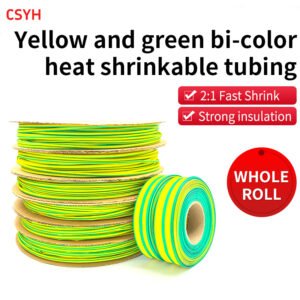 10mm 2:1 Yellow-Green Heat Shrink Tubing Electrical Insulation Thick-walled Bulk Sleeving for Cable Protection Heat Shrinkable Tubing