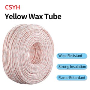 1.5KV Yellow Wax Tube Cable Insulation Sleeve Fiberglass Flame Retardant Tubing Waterproof Electrical Wire Protection