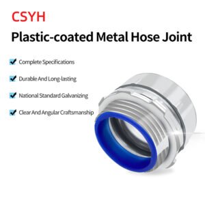 Metal Covered Plastic Hose Fitting Hexagonal Chrome Plated Thickened Stainless Steel Threaded Fitting DPJ End Type