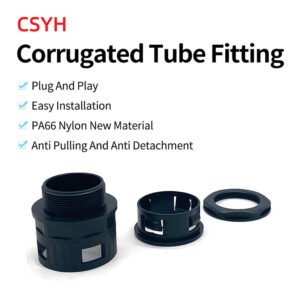 Corrugated Connector Fitting Straight Nylon Flexible Waterproof Conduit Plastic Hose Fittings