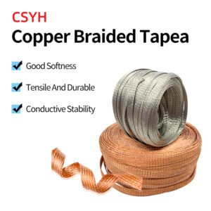 CSYH Copper Braided Grounding Wire Tinned Flexible Connection Flat Copper Wire 6/8/10/50 Square Spanning Conductive Tape Wire