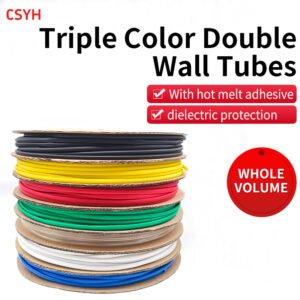 100mm 3:1 Whole Roll Double Wall Heat Shrinkable Tubing Adhesive Waterproof Insulated Cable Protection Thick Walled Heat Shrink Sleeve